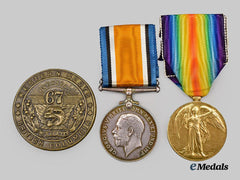 Canada, CEF. A First War Pair to Pte. Wate, 54th Battalion, KIA at the Battle of Amiens, August 1918