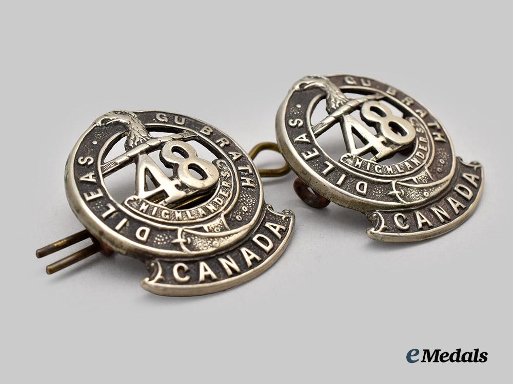 canada,_cef._a_pair_of15_th_battalion_officer's_collar_badges(48_th_highlanders_of_canada),_cef___m_n_c5878