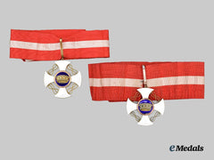 Italy, Kingdom. A Pair of Orders of the Crown in Gold, Third Class Commander