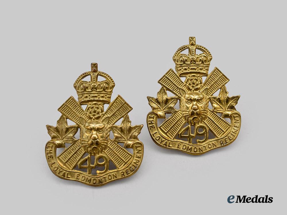 canada._a49_th_loyal_edmonton_regiment_collar_badge_pair___m_n_c5936