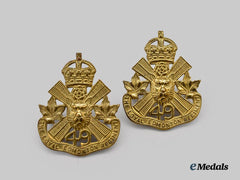 Canada. A 49th Loyal Edmonton Regiment Collar Badge Pair