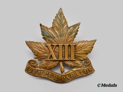 A 13Th Regiment Glengarry Cap Badge C.1909
