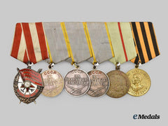 Russia, Soviet Union. A Red Banner Medal Bar for a Distinguished Second World War Combatant