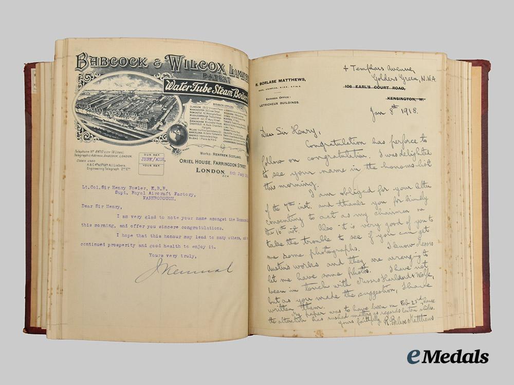 united_kingdom._a_knight_commander_of_the_order_of_the_british_empire_to_lieutenant-_colonel_sir_henry_fowler,_chief_mechanical_engineer_of_the_midland_railway___m_n_c6701