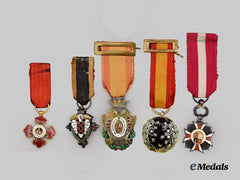 Spain, Kingdom. A Lot of Five Miniature Decorations