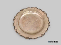 Italy, Kingdom. A Commemorative Silver Plate with General Ezio Rosi Signature