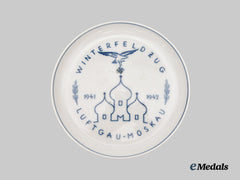 Germany, Luftwaffe. A 1941-1942 Luftgau Moscow Winter Campaign Commemorative Plate, by Meissen
