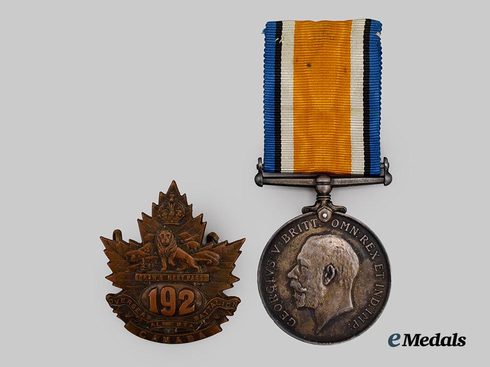 canada,_c_e_f._a_first_war_victory_medal_group_to_pte._harrison,192nd_battalion___m_n_c7248
