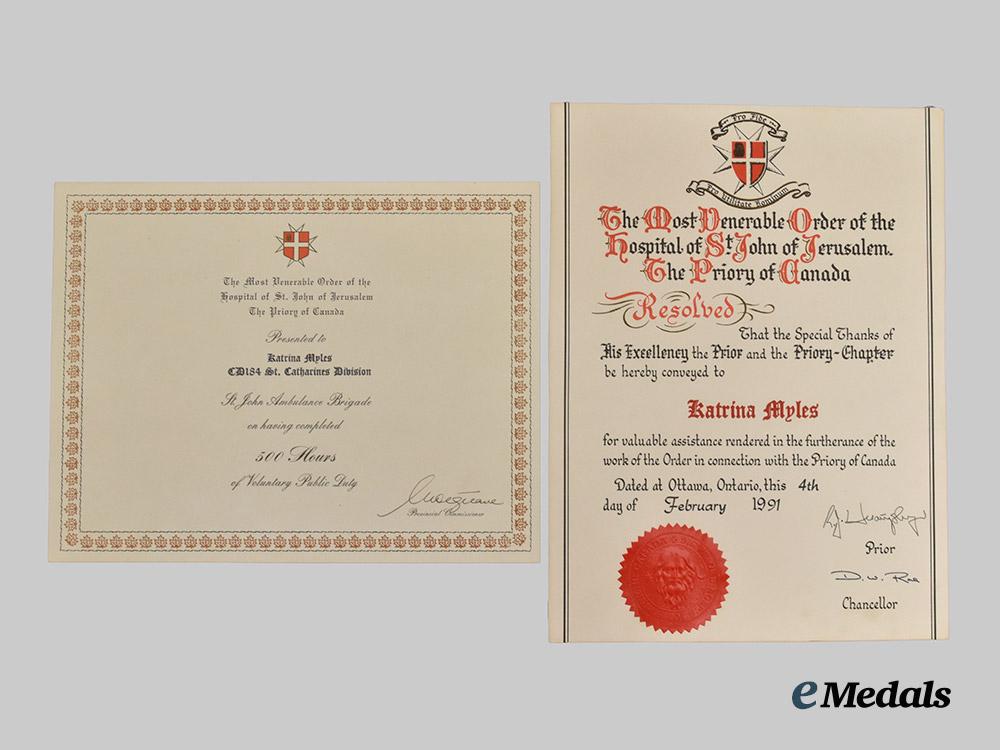canada,_commonwealth._a_lot_of_st._john_ambulance_merit_and_service_certificates_to_recipients_in_ottawa_and_st._catharines,_ontario___m_n_c7489