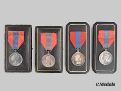 United Kingdom. A Lot of Four Imperial Service Medals.