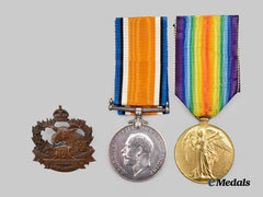 Canada, CEF. A First War Lot to Pte. A. Harlock, 46th Battalion, Died of Wounds, 1917