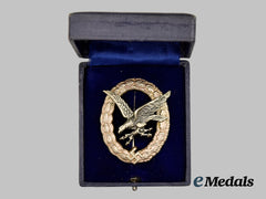 Germany, Luftwaffe. A Radio Operator and Air Gunner Badge, with Case, by F.W. Assmann & Söhne