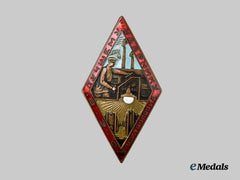 Russia, Soviet Union. A Badge for Distinguished Electrical Work in the First Five Year Plan, c. 1932