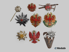 Germany, Third Reich. A Mixed Lot of Gebirgsjäger and Tyrol Marksmanship Badges