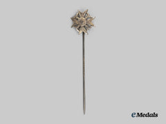 Germany, Wehrmacht. A Rare Spanish Cross in Silver, Stick Pin Miniature, by Deschler & Sohn