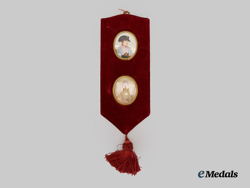 france,_kingdom._framed_miniature_portraits_of_napoleon_and_marie_louise___m_n_c8791
