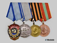 Russia, Soviet Union. A Medal Bar for Distinguished Combat and Labour Service