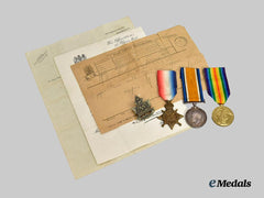 Canada, CEF. A First War Trio to 2nd Lieutenant R.W Leedham, 1st Battalion, KIA October 1918