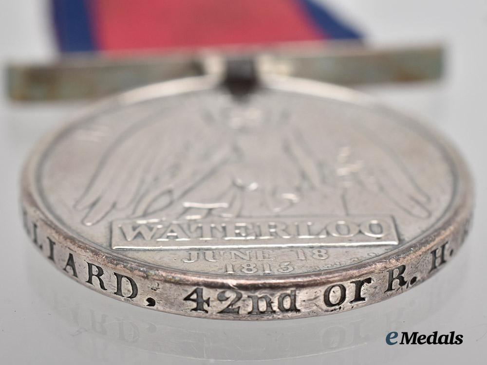 united_kingdom._a_waterloo_medal_to_private_william_hilliard,42nd_regiment/_royal_highland_regiment___m_n_c9331