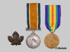 Canada, CEF. A First War Pair to Pte J. Tudge, 72nd Seaforth Highlanders, KIA in at Vimy Ridge, April 1917