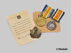 Canada, CEF. A First War Group to Cpl. R.E. Burch, 78th Battalion, KIA October 30, 1917