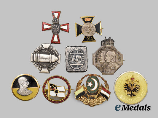 germany,_austria,_hungary,_turkey._a_first_war_lot_of_nine_lapel_badges___m_n_c9529