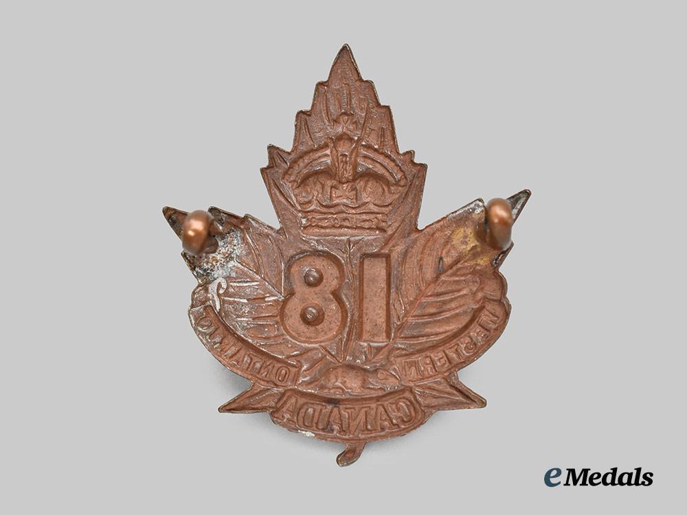 canada,_c_e_f._a18th_infantry_battalion"_western_ontario_regiment"_cap_badge,_type_i___m_n_c9938