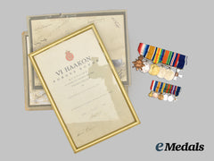 United Kingdom. A Medal Bar with Norwegian Haakon VII Cross of Freedom to Kommandorkaptein Lockhart Cox, Royal Navy, 1947