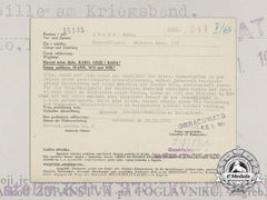 A Second War Croatian Award Acknowledgement; Signed By Generalleutnant Eduard Aldrian