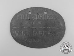A First War Identification Tag To The Reserve Infantry Regiment 230