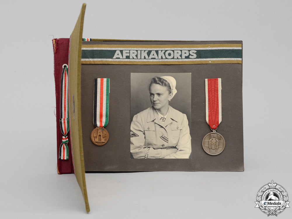 a_rare_iron_cross2_nd_class1939_document_group_to_afrikakorps_nurse_ilse_schulz_a_1461