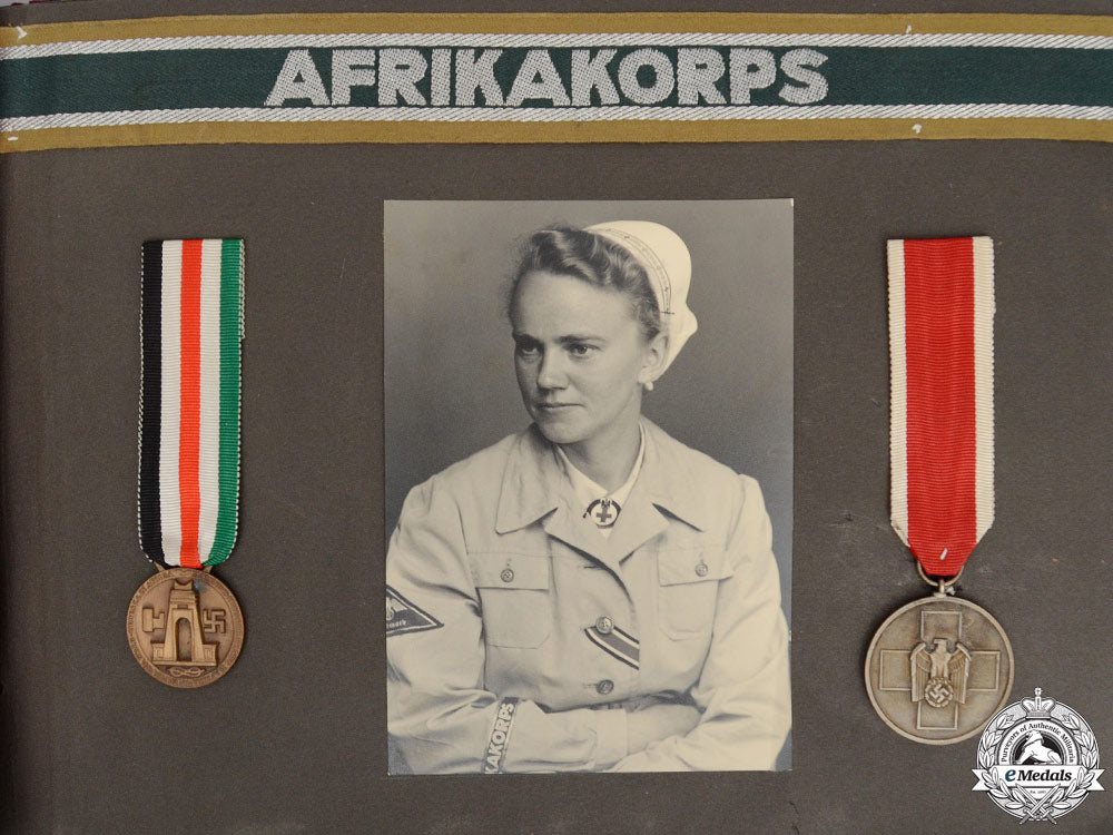 a_rare_iron_cross2_nd_class1939_document_group_to_afrikakorps_nurse_ilse_schulz_a_1465