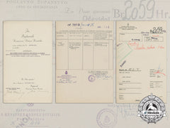 A Croatian Preliminary Award To Heer Leutnant With Signature Of Ante Pavelić