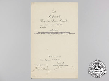 a_croatian_preliminary_award_to_heer_leutnant_with_signature_of_ante_pavelić_a_1776
