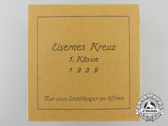 An Outer Cartonage For Iron Cross First Class 1939