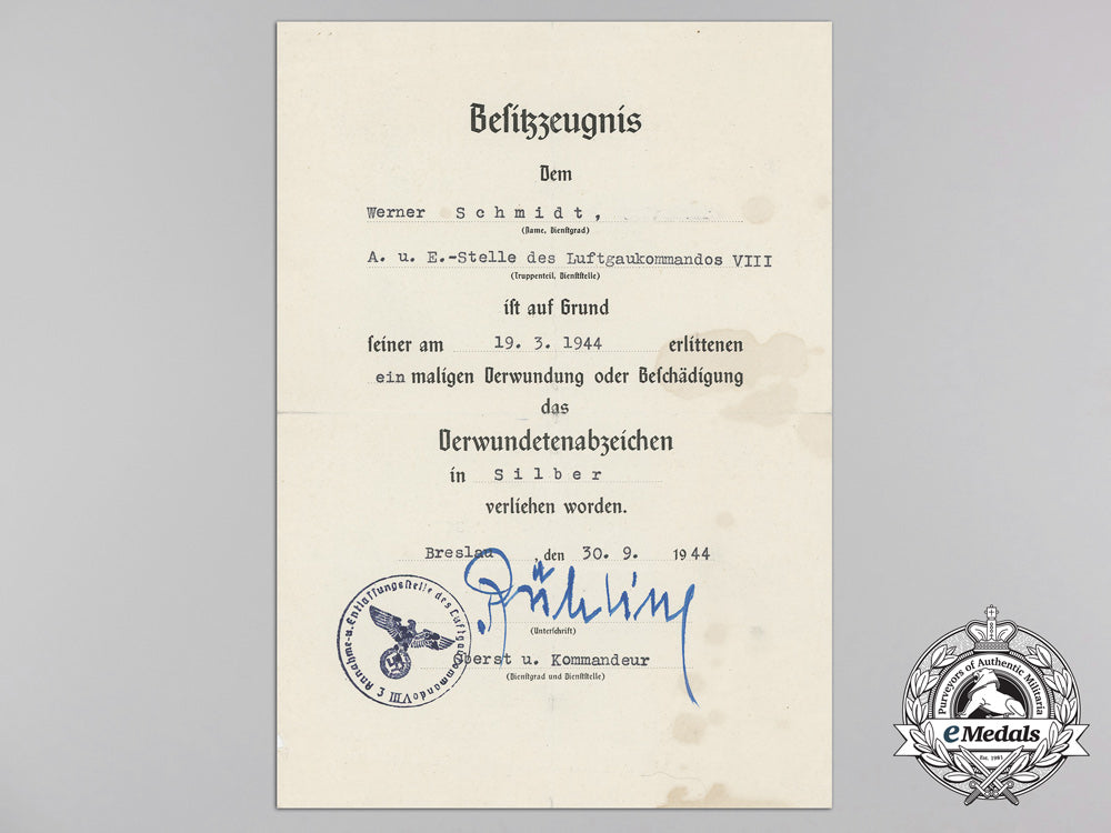 a_luftwaffe_issued_silver_wound_badge_award_document;_breslau,30.9.1944_a_2747