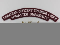 Canada. A Mcmaster University Cotc Cap Badge & Shoulder Flash
