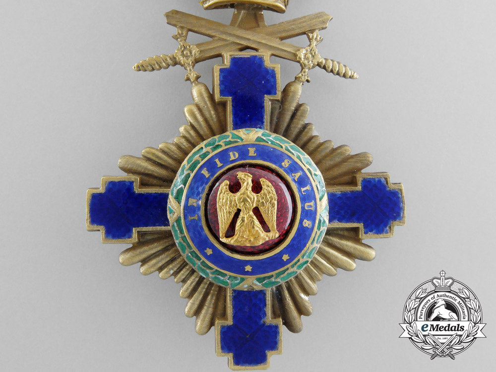 an_order_of_the_star_of_romania,_knight_with_crossed_swords;_type_i(1877-1932)_a_7240