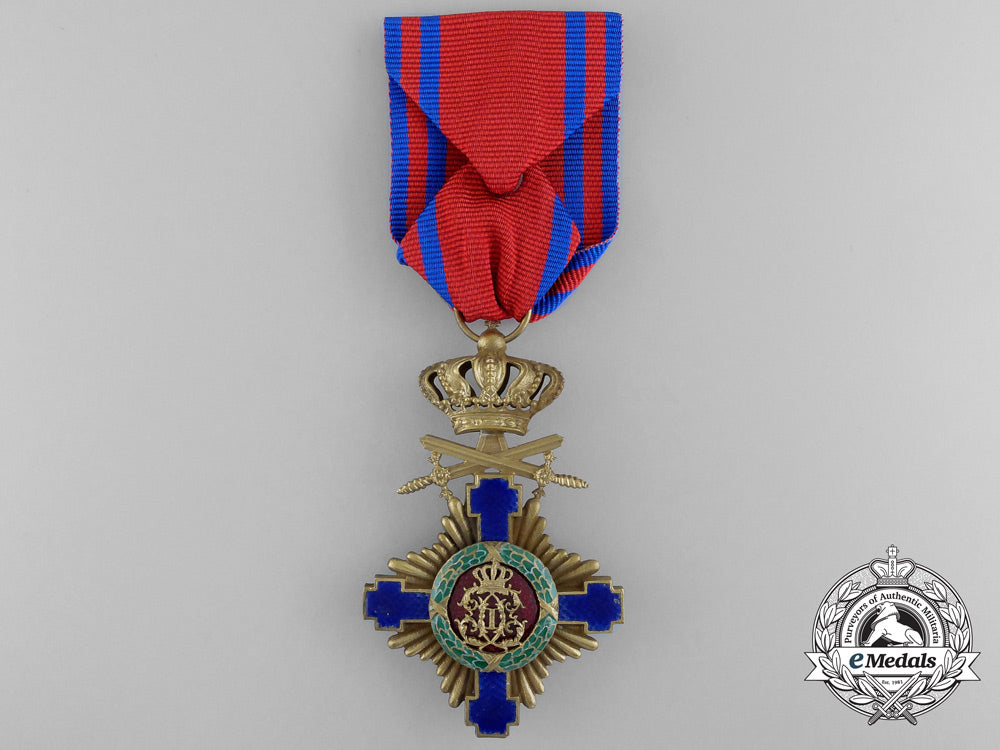 an_order_of_the_star_of_romania,_knight_with_crossed_swords;_type_i(1877-1932)_a_7242