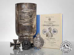 An Honour Goblet Group To Leutnant Gisbert Groos Of Von Richthofen's "Flying Circus"