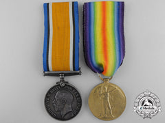 A First War Medal Pair To The Canadian Railway Troops