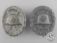 Two Silver Grade Wound Badges