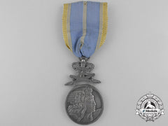 A Romanian Air Force Bravery Medal With Crossed Swords; Silver Grade