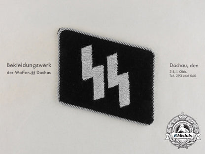 an_officer's_ss_collar_tab_and_dachau_clothing_work_factory_letter_a_9894