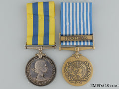 A Canadian Korea Medal Pair To W.r.comtois