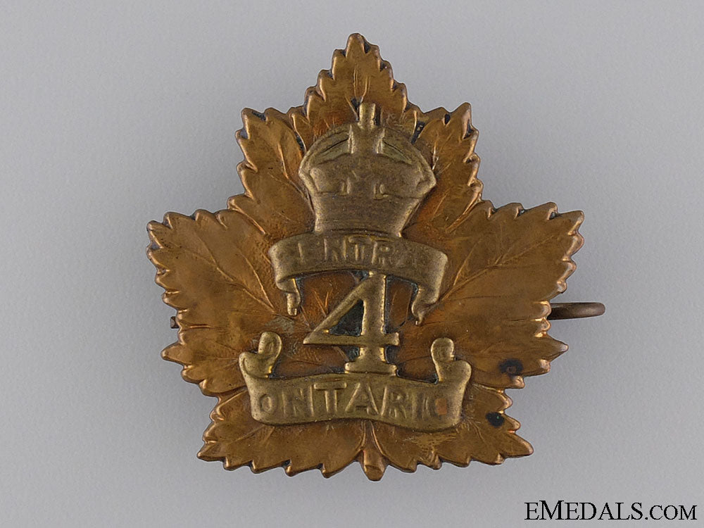 a_first_war4_th_canadian_infantry_battalion_officer's_cap_badge_a_first_war_4th__53dfa66cf0492