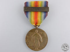 A First War American Victory Medal; Atlantic Fleet Bar & Named