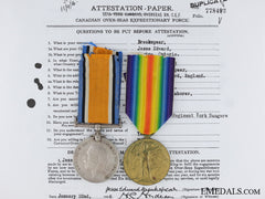 A First War Medal Pair To The Canadian Railway Troops