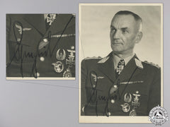 A Luftwaffe General Kurt L. Pflugbeil Signed Photograph