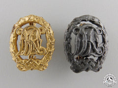 A Pair Of Miniature Drl Sport Badges; Gold & Bronze Grade